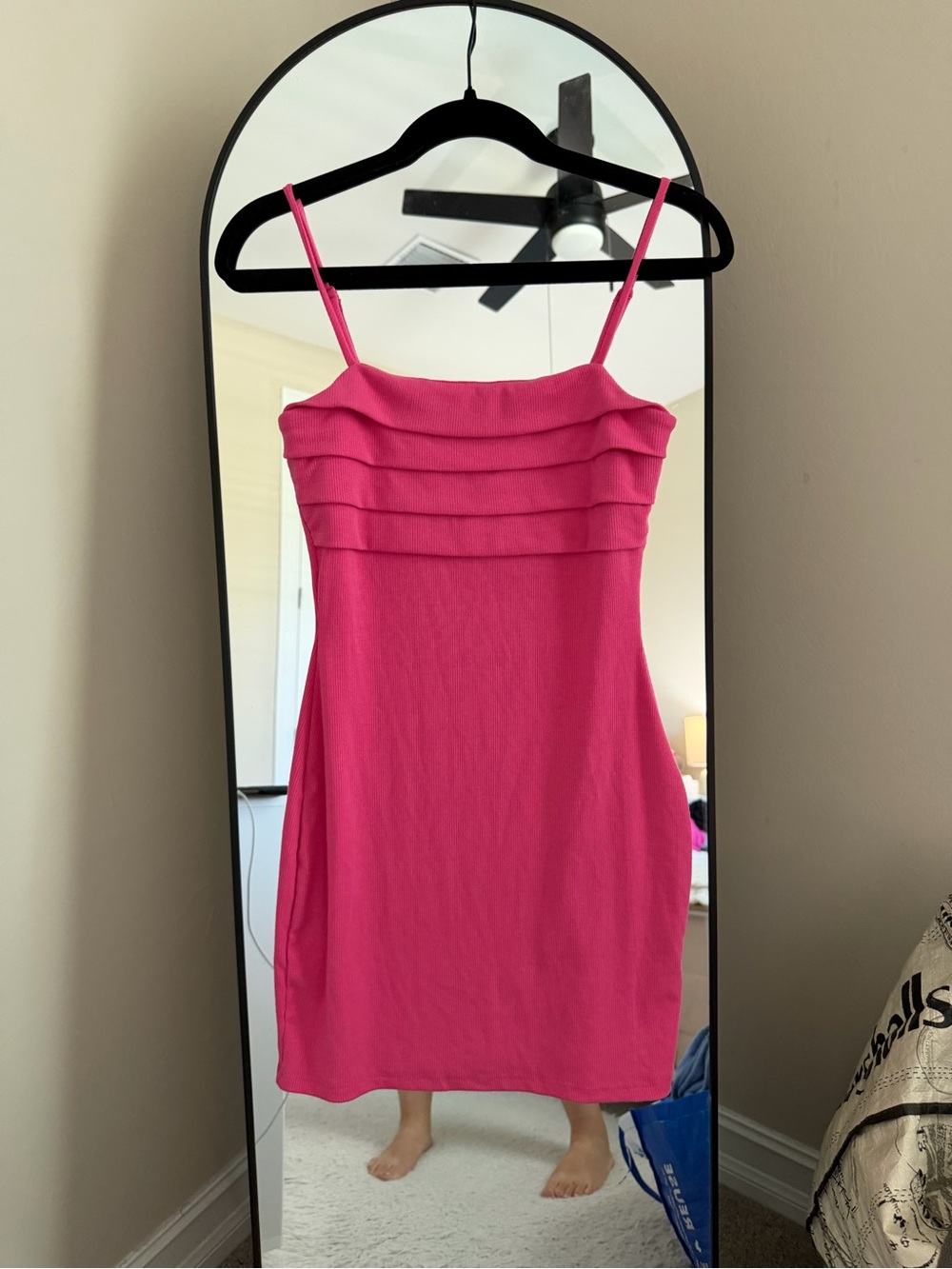 ILLA ILLA Hot Pink Spaghetti-Strap Tiered Bodice Mini Dress